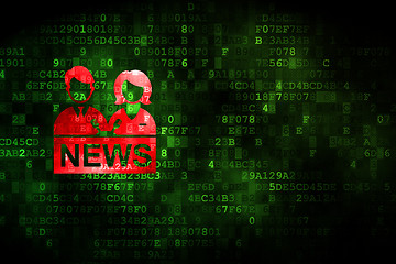 Image showing News concept: Anchorman on digital background