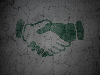 Image showing Politics concept: Handshake on grunge wall background