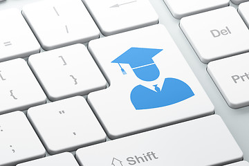 Image showing Science concept: Student on computer keyboard background