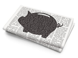 Image showing Currency concept: Money Box on Newspaper background