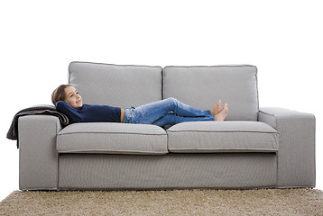 Image showing LIttle girl resting