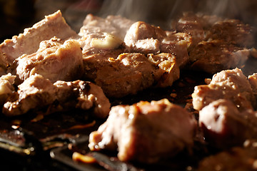 Image showing Meat on the BBQ.
