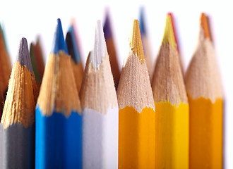 Image showing Pencils. Macro shot isolated on white.