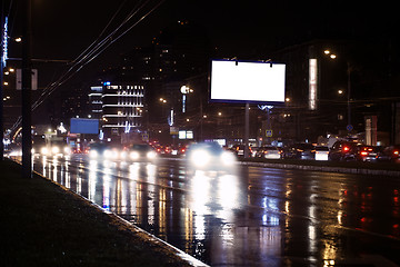 Image showing Empty billboard, by night