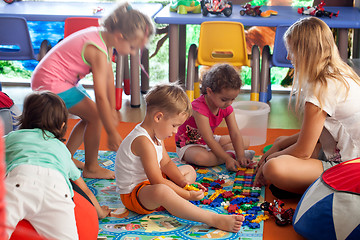 Image showing Children playing games in nursery