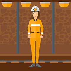 Image showing Confident miner in hardhat.