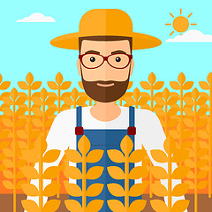 Image showing Man in wheat field.