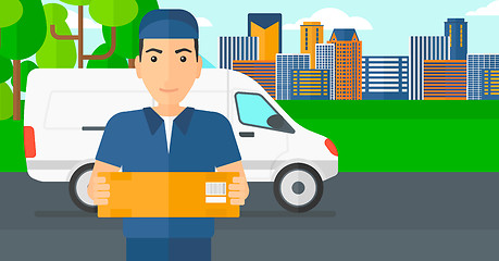 Image showing Man delivering box.