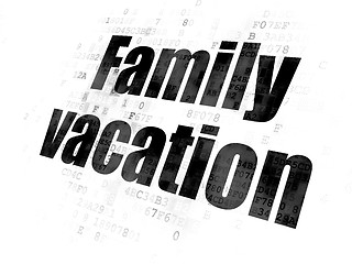 Image showing Vacation concept: Family Vacation on Digital background