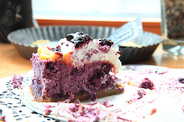Image showing fresh blueberries cake