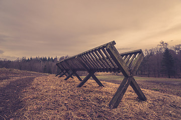 Image showing Feeding stand on a field in November