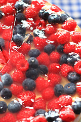 Image showing raspberries and blueberries cake