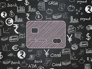 Image showing Currency concept: Credit Card on School Board background