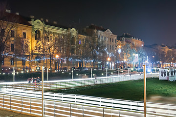 Image showing City skating rink at night