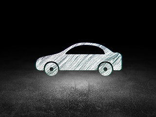 Image showing Vacation concept: Car in grunge dark room