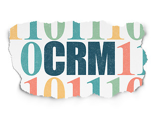 Image showing Finance concept: CRM on Torn Paper background