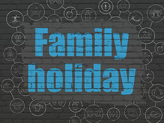 Image showing Tourism concept: Family Holiday on wall background