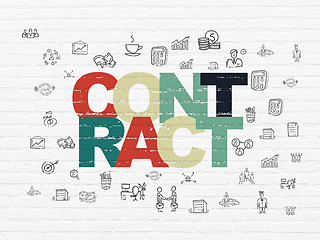 Image showing Finance concept: Contract on wall background