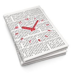 Image showing Time concept: Clock on Newspaper background