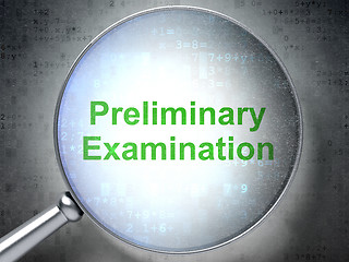 Image showing Studying concept: Preliminary Examination with optical glass