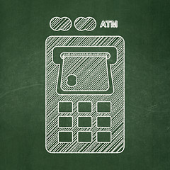 Image showing Money concept: ATM Machine on chalkboard background