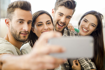 Image showing A selfie with friends