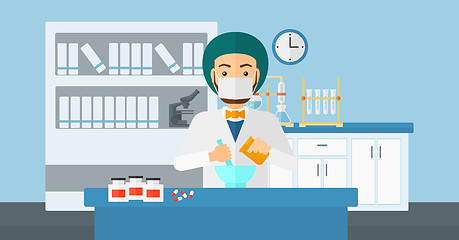 Image showing Pharmacist preparing medicine.