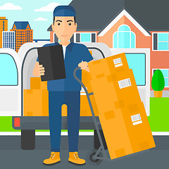 Image showing Man delivering boxes.