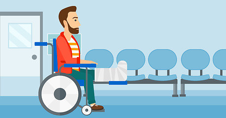 Image showing Patient sitting in wheelchair.