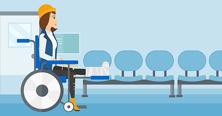 Image showing Patient sitting in wheelchair.