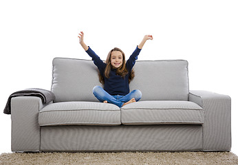 Image showing Happy little girl at home