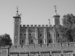 Image showing Black and white Tower of London