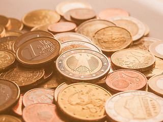 Image showing  Euro coins vintage