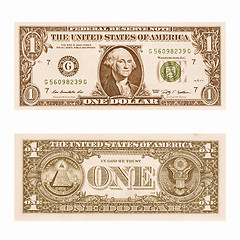 Image showing  Dollar note 1 Dollar vintage