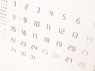 Image showing  Calendar page vintage