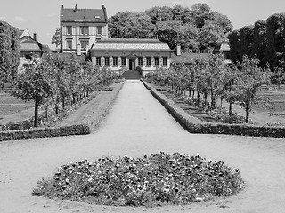 Image showing Black and white Prince Georg Garden in Darmstadt