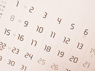 Image showing  Calendar page vintage