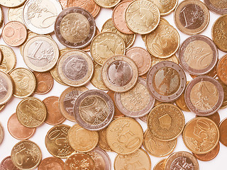 Image showing  Euro coins vintage