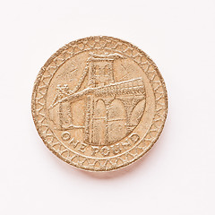 Image showing  UK 1 Pound coin vintage