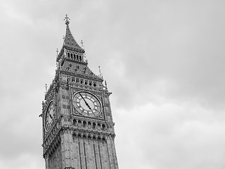 Image showing Black and white Big Ben in London