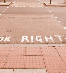 Image showing  Look Right sign vintage