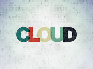 Image showing Cloud networking concept: Cloud on Digital Paper background
