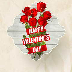 Image showing Vintage valentiine card with roses. EPS 10