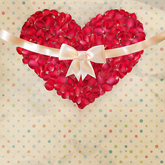 Image showing Valentines day card with a petals. EPS 10