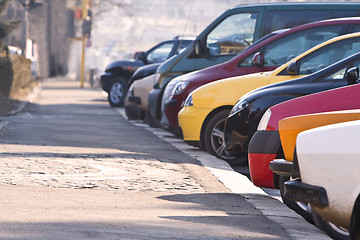 Image showing Row of cars