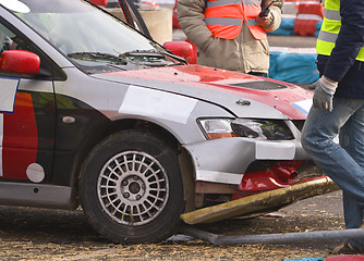 Image showing Rally car crash