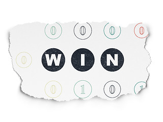 Image showing Business concept: Win on Torn Paper background