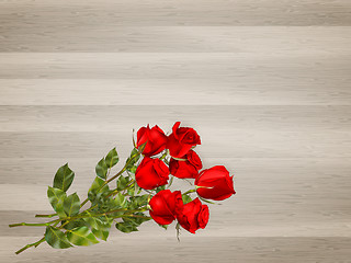 Image showing Roses on a wooden background. EPS 10