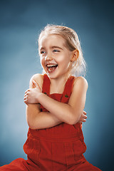 Image showing Beautiful portrait of a happy little girl smiling