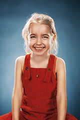 Image showing Beautiful portrait of a happy little girl smiling